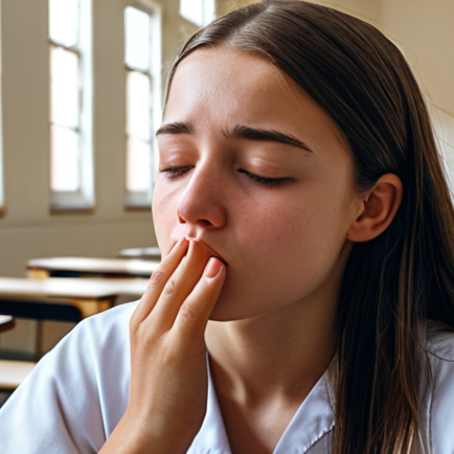 Home 4 **
A student calmly taking deep breaths before a practical exam. Focus on conveying confidence and a positive mindset, visualizing success.
**