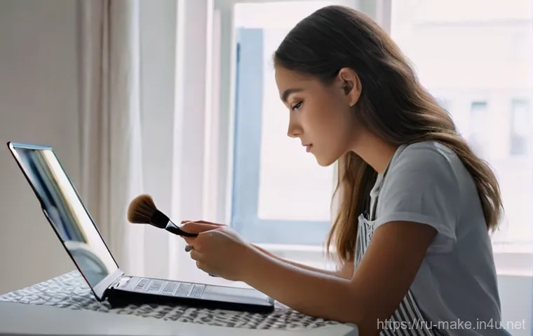 뷰티 기업 채용 정보와 메이크업 - **Prompt 1: The Aspiring Beauty Enthusiast's First Steps**
    "A young Russian woman, around 18-22 ...