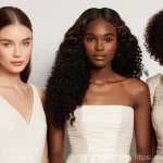 메이크업 아티스트 포트폴리오 작성법 - **Prompt:** A diverse group of three young adult models (one with fair skin and dark hair, one with ...