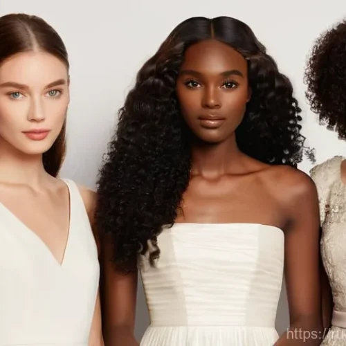 메이크업 아티스트 포트폴리오 작성법 - **Prompt:** A diverse group of three young adult models (one with fair skin and dark hair, one with ...
