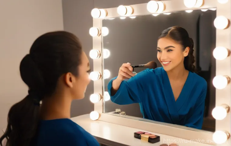 메이크업 아티스트 포트폴리오 작성법 - **Prompt:** A diverse group of three young adult models (one with fair skin and dark hair, one with ...