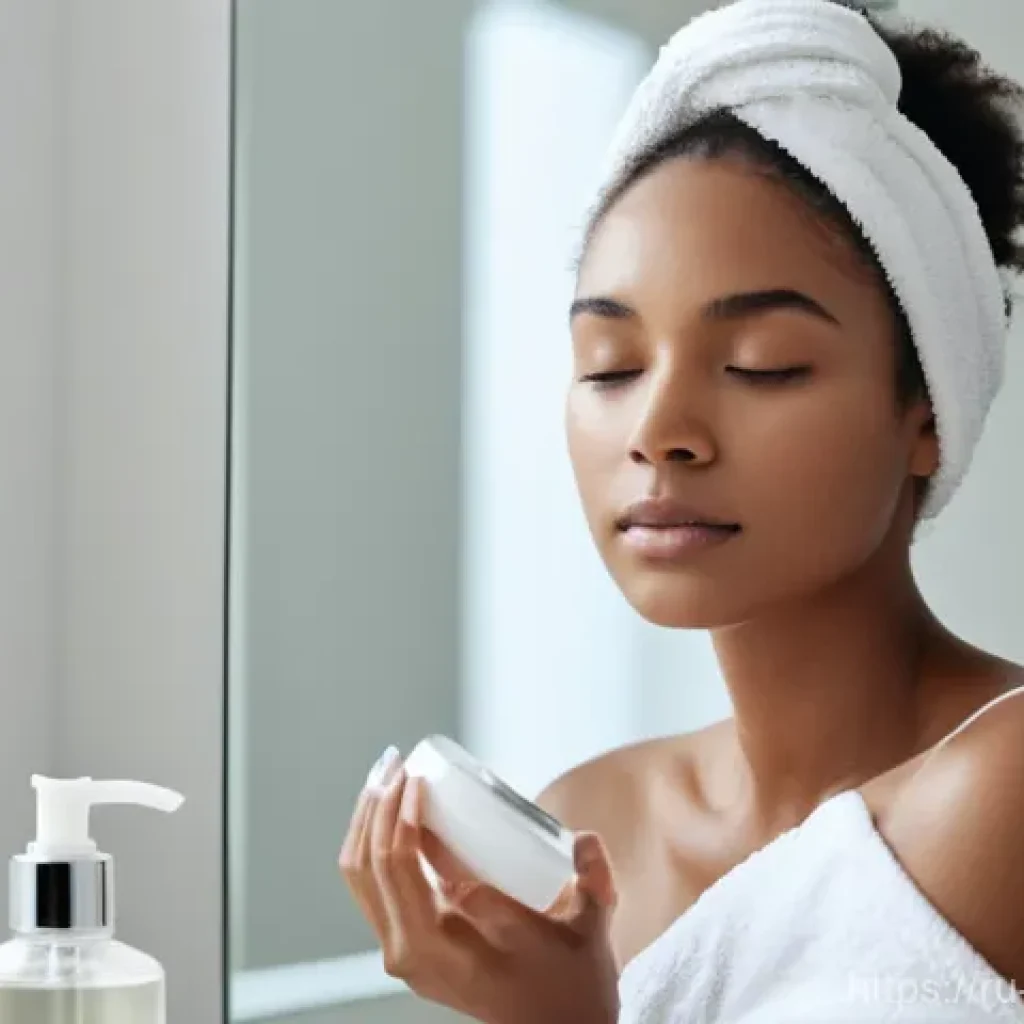 메이크업과 피부관리 병행 사례 - **Prompt: Morning Radiance Skincare Ritual**
    A realistic, high-resolution photo of a young woman...