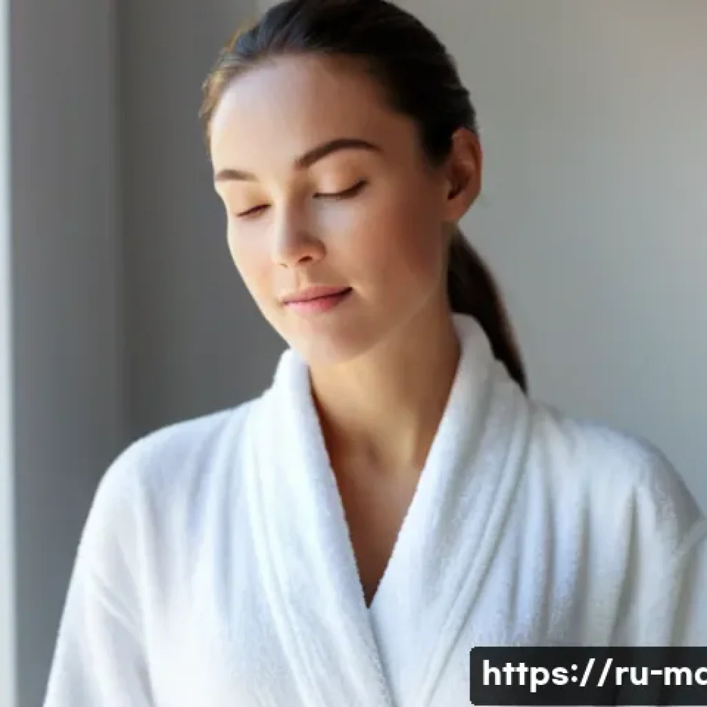 메이크업 이론과 실무의 조화 - A beautiful young woman in her late 20s, with a serene and radiant expression, standing in soft morn...